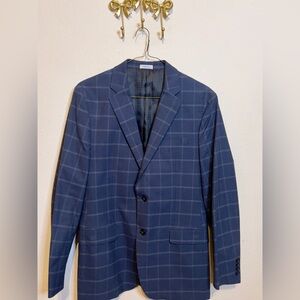 Men's Blue Checkered Blazer